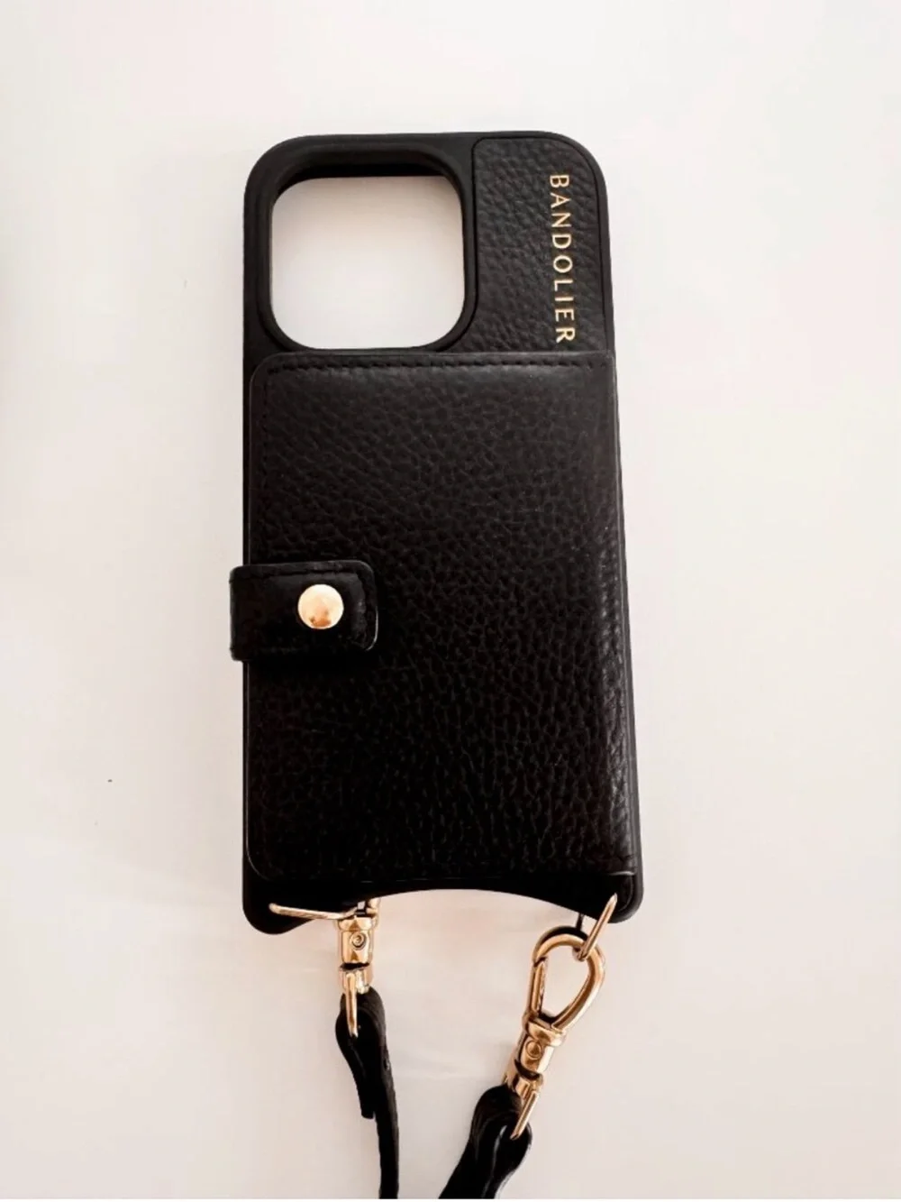 Bandolier Mila MagSafe Crossbody Phone Case in Black/Gold iPhone 15 Pro